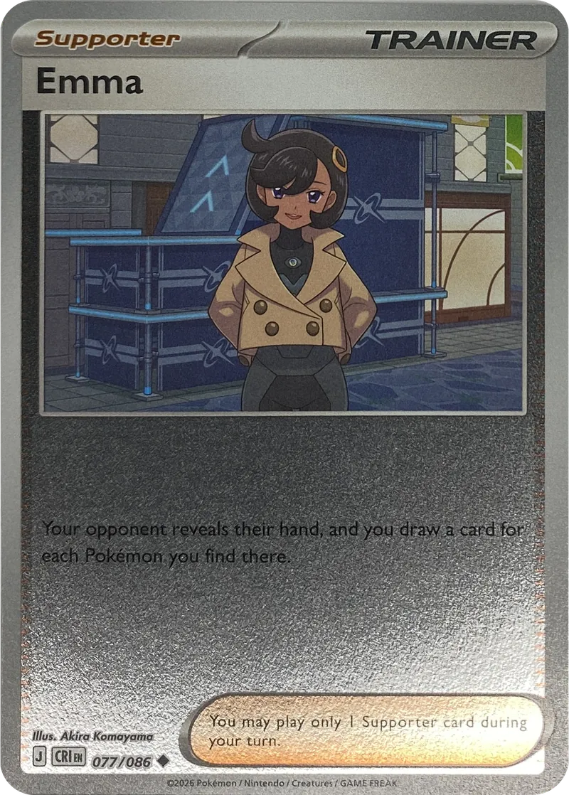 2026 Pokemon Chaos Rising Emma #077/086 Reverse Holo Uncommon front