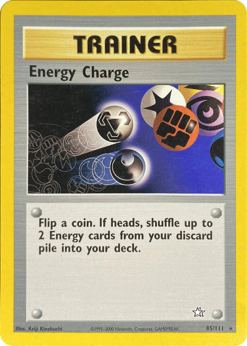 2000 Pokemon Neo Genesis Energy Charge #085/111 Rare front