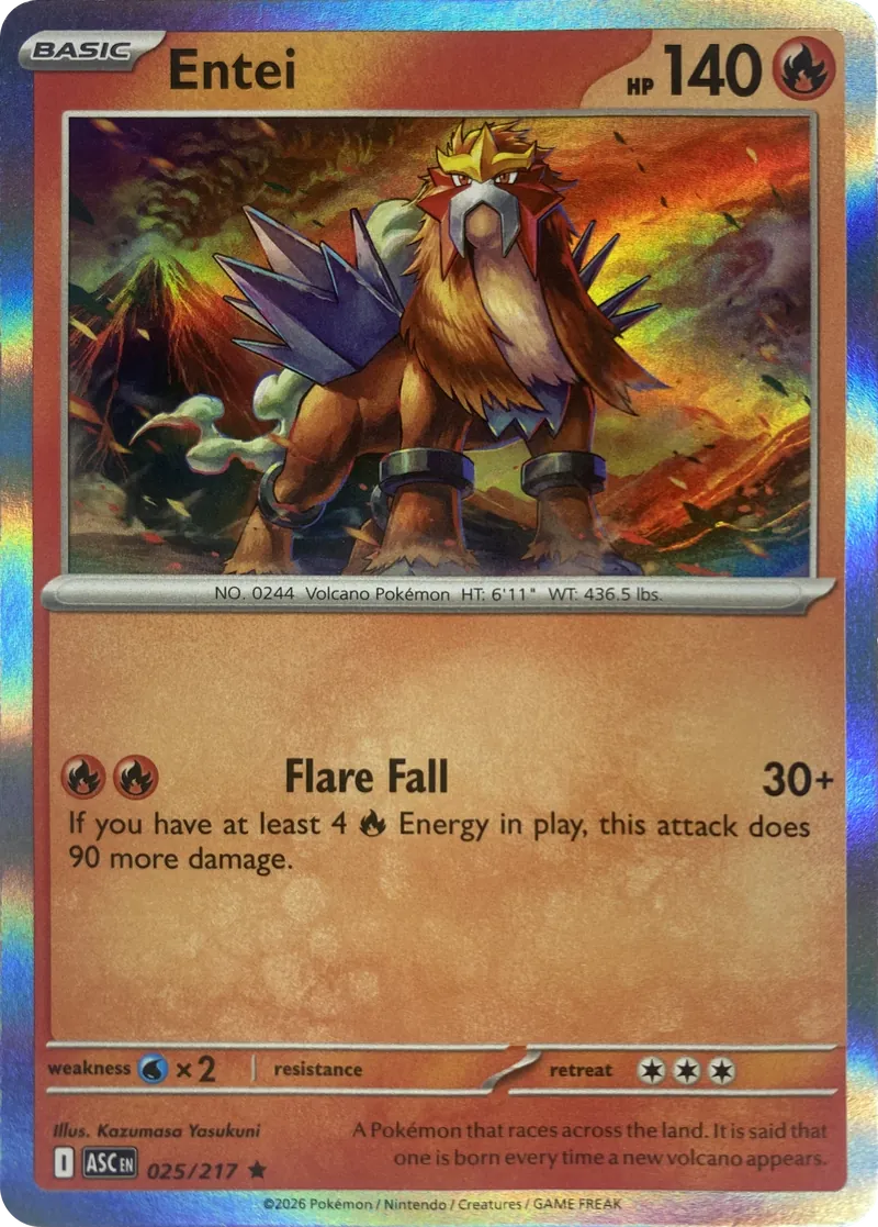 2026 Pokemon Ascended Heroes Entei #025/217 Holo Rare front
