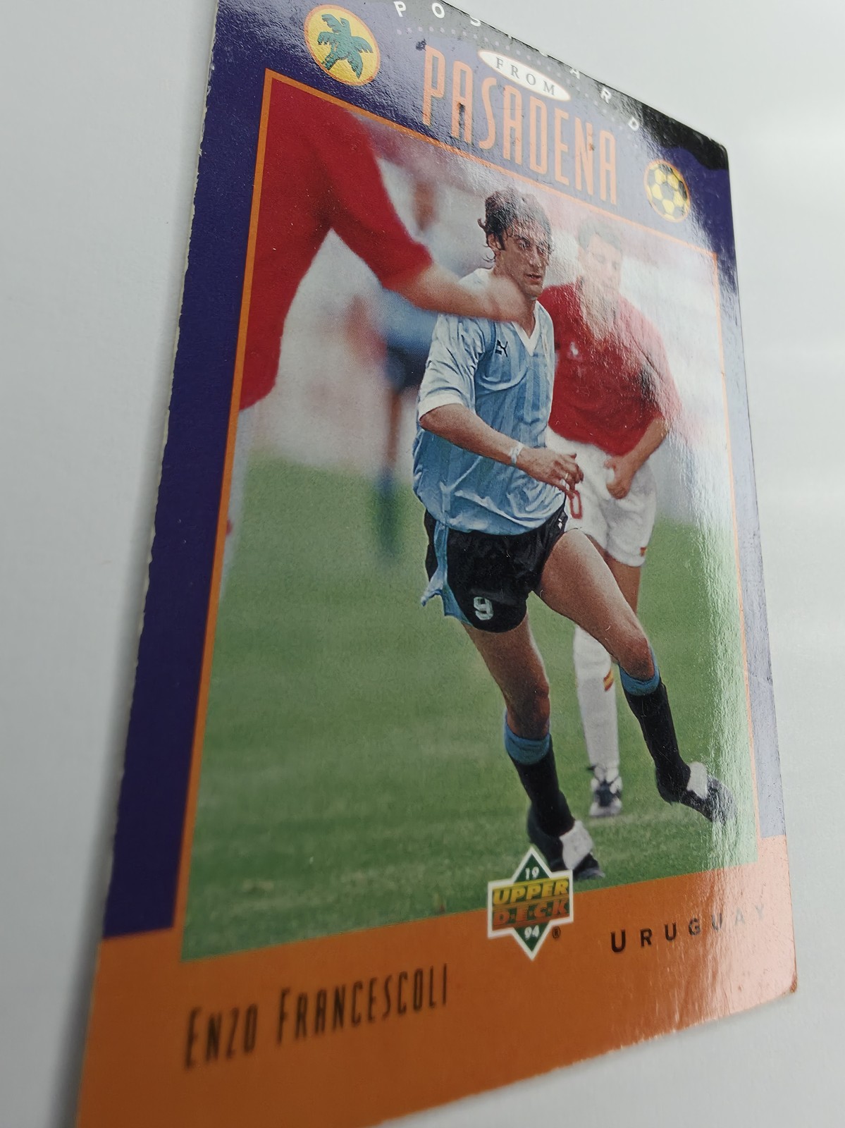 1994 Upper Deck World Cup English/Spanish Enzo Francescoli #309 Uruguay Postcard from Pasadena photo 4