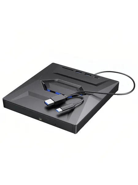 Slim black external USB CD/DVD drive, photo 1