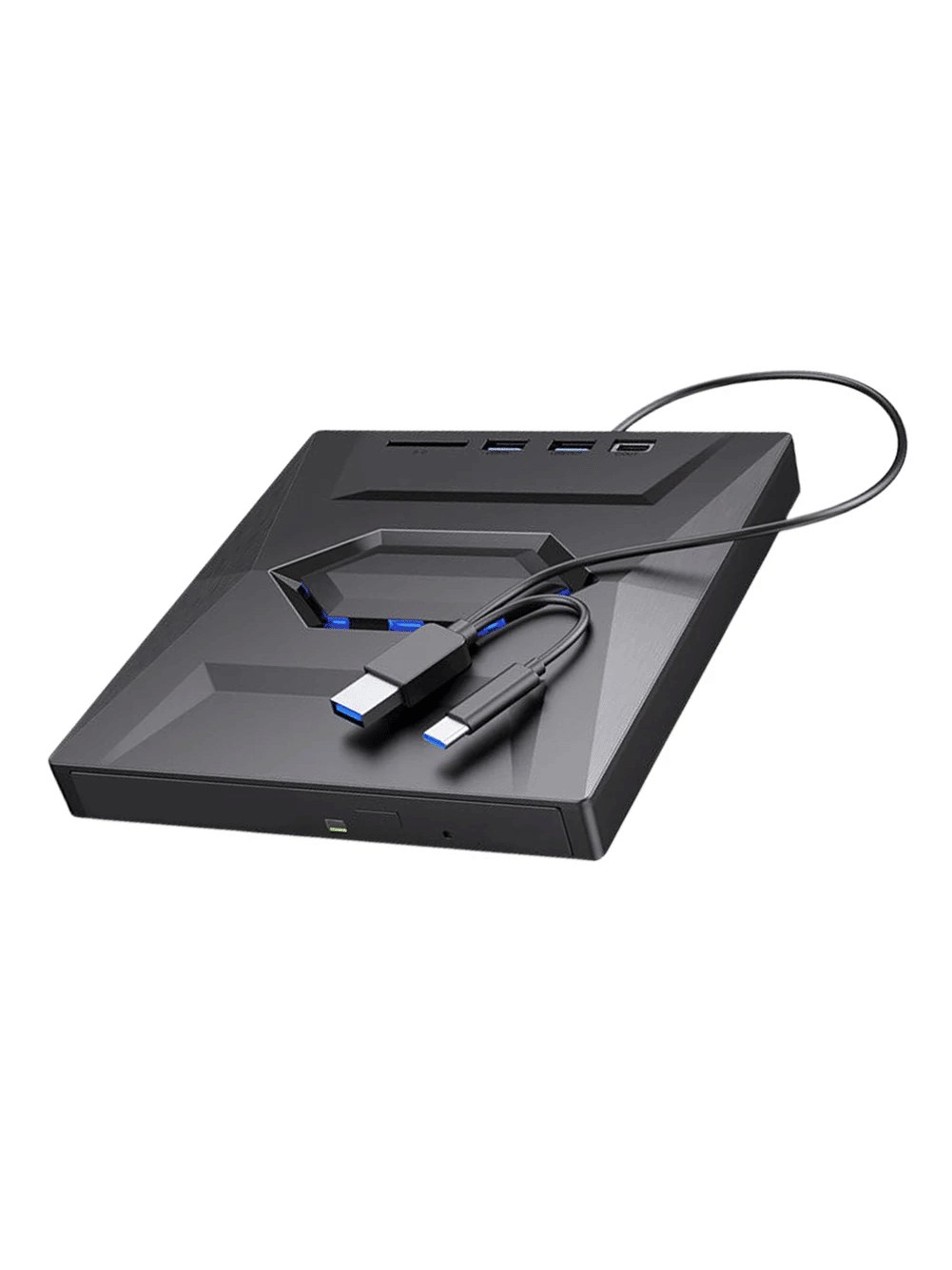 Slim black external USB CD/DVD drive, photo 2