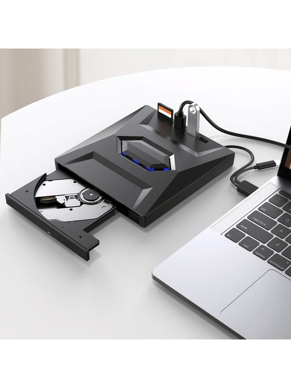Slim black external USB CD/DVD drive, photo 6