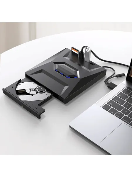 Slim black external USB CD/DVD drive, photo 6