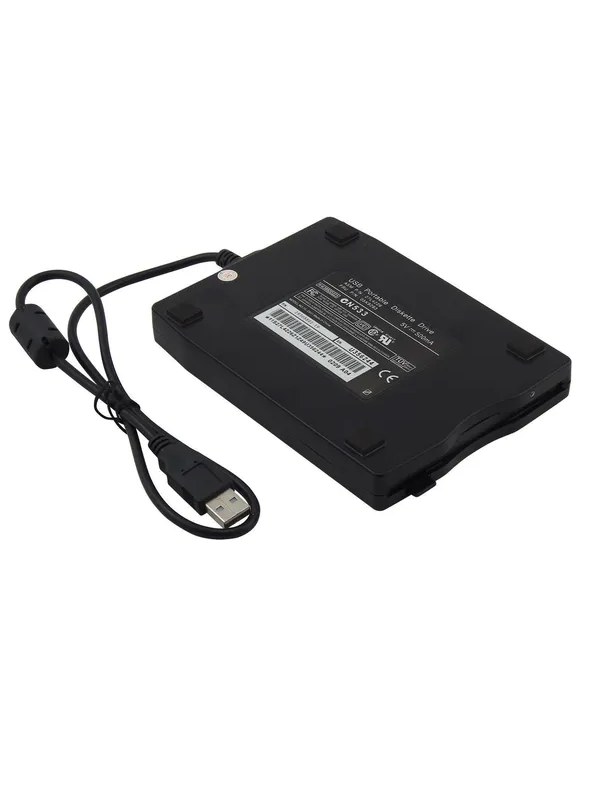 Black external USB 3.5 inch floppy disk drive, photo 1