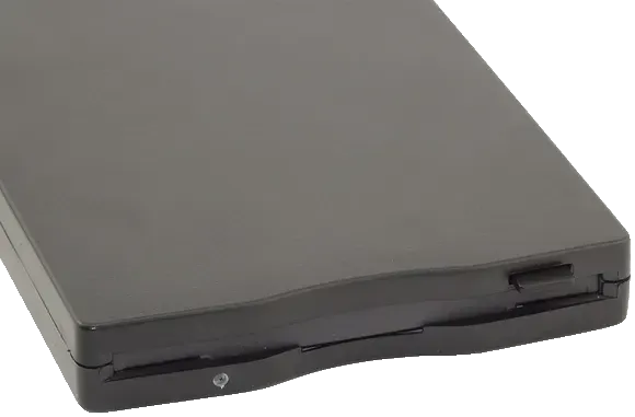 Black external USB 3.5 inch floppy disk drive, photo 1
