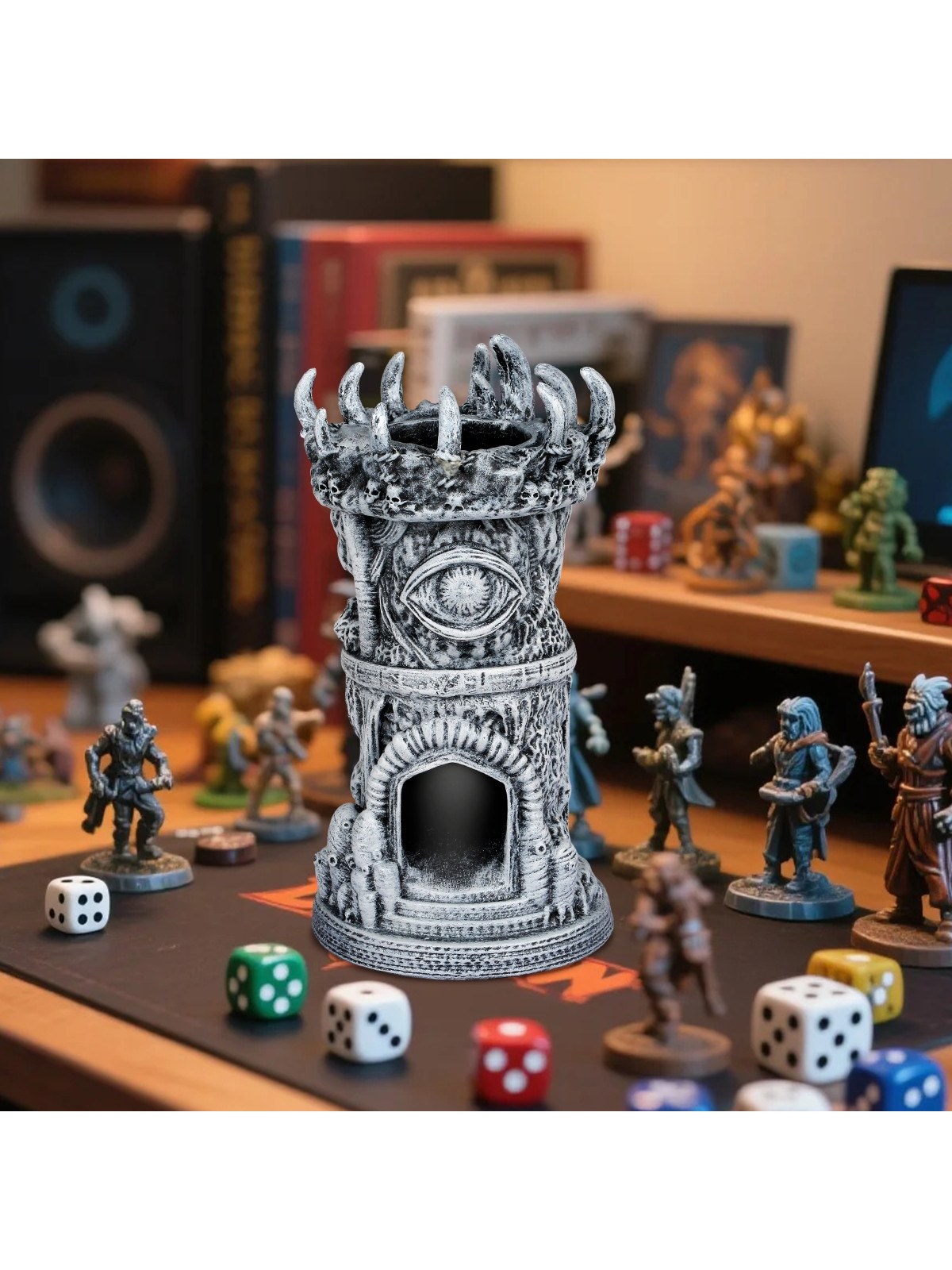 Fantasy Tower Dice Roller, Resin, Carved Gothic Design, photo 2
