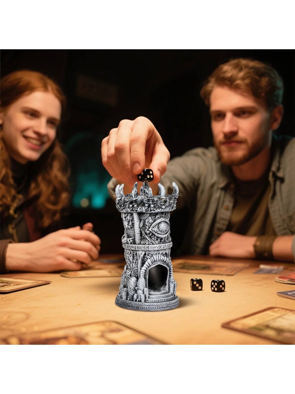 Fantasy Tower Dice Roller, Resin, Carved Gothic Design, photo 6