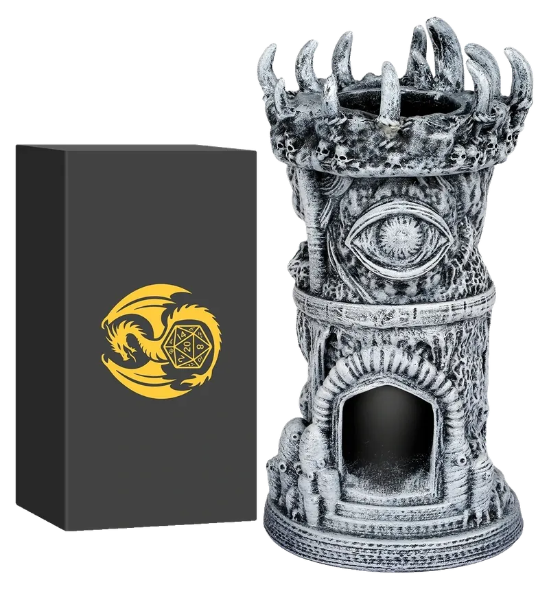 Fantasy Tower Dice Roller, Resin, Carved Gothic Design, photo 1