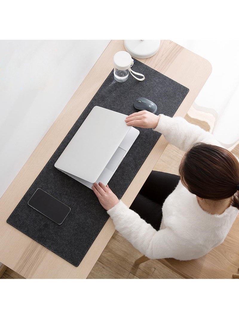 Dark gray felt desk pad, 31.5 by 15.7 inches, photo 3