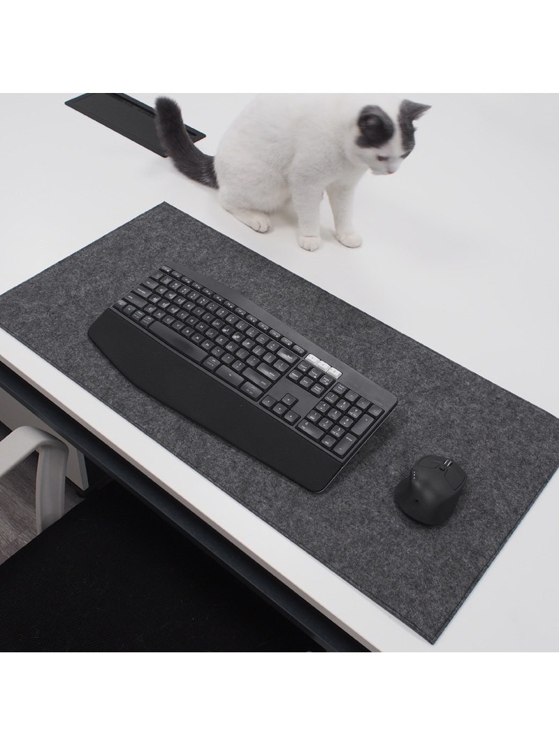 Dark gray felt desk pad, 31.5 by 15.7 inches, photo 4
