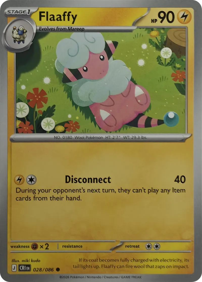 2026 Pokemon Chaos Rising Flaaffy #028/086 Common front
