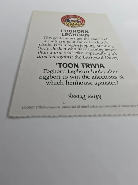 Foghorn Leghorn 'Toon In To School card photo 5