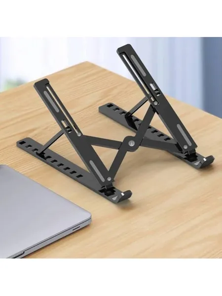 Folding Laptop Stand, 7-Position Aluminum Riser, Ventilated Base, Blac, photo 1