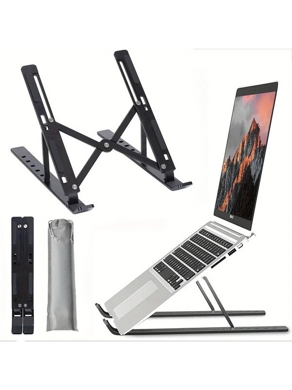 Folding Laptop Stand, 7-Position Aluminum Riser, Ventilated Base, Blac, photo 2