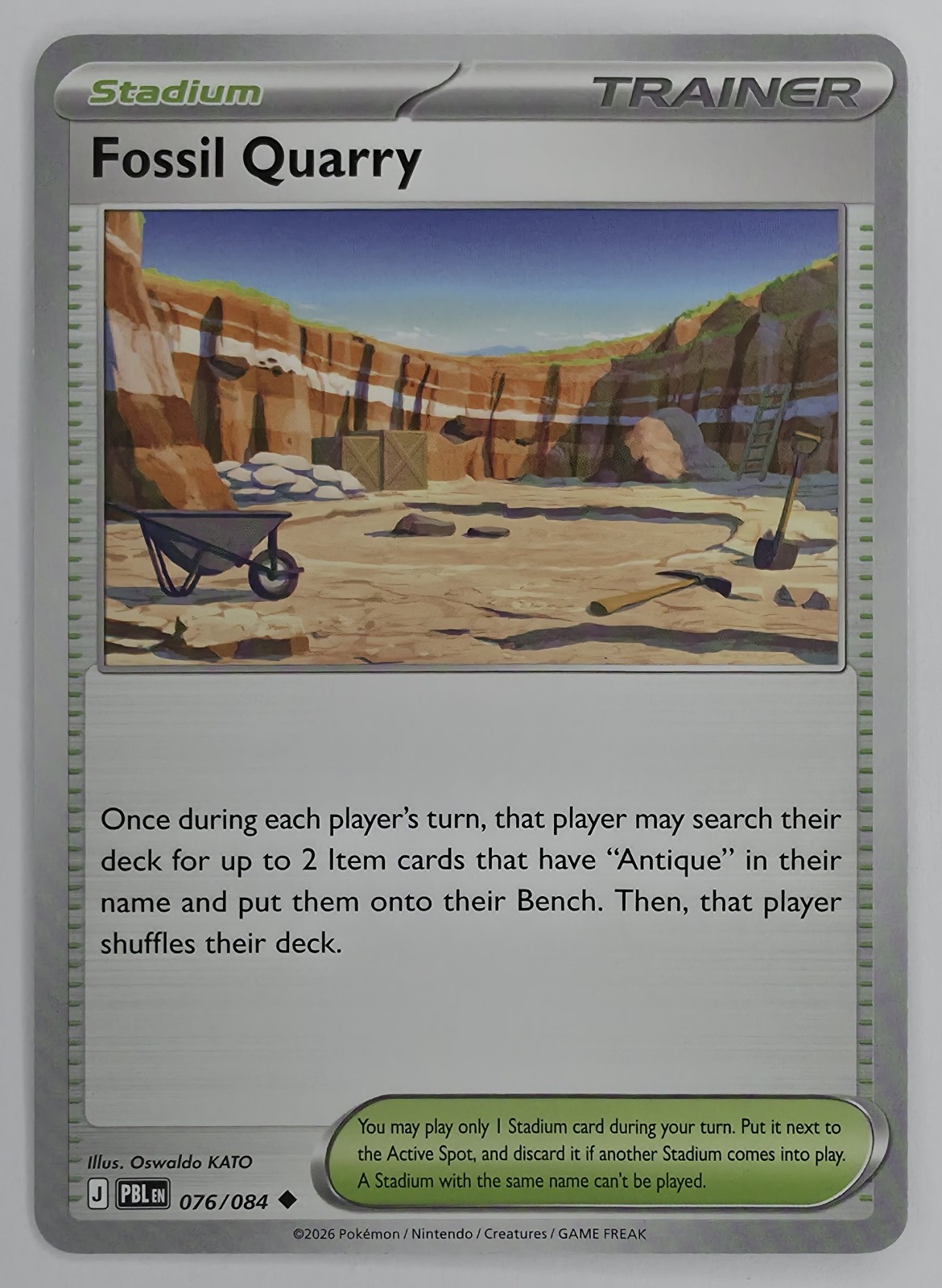 2026 Pokemon Pitch Black Fossil Quarry #076/084 Uncommon front