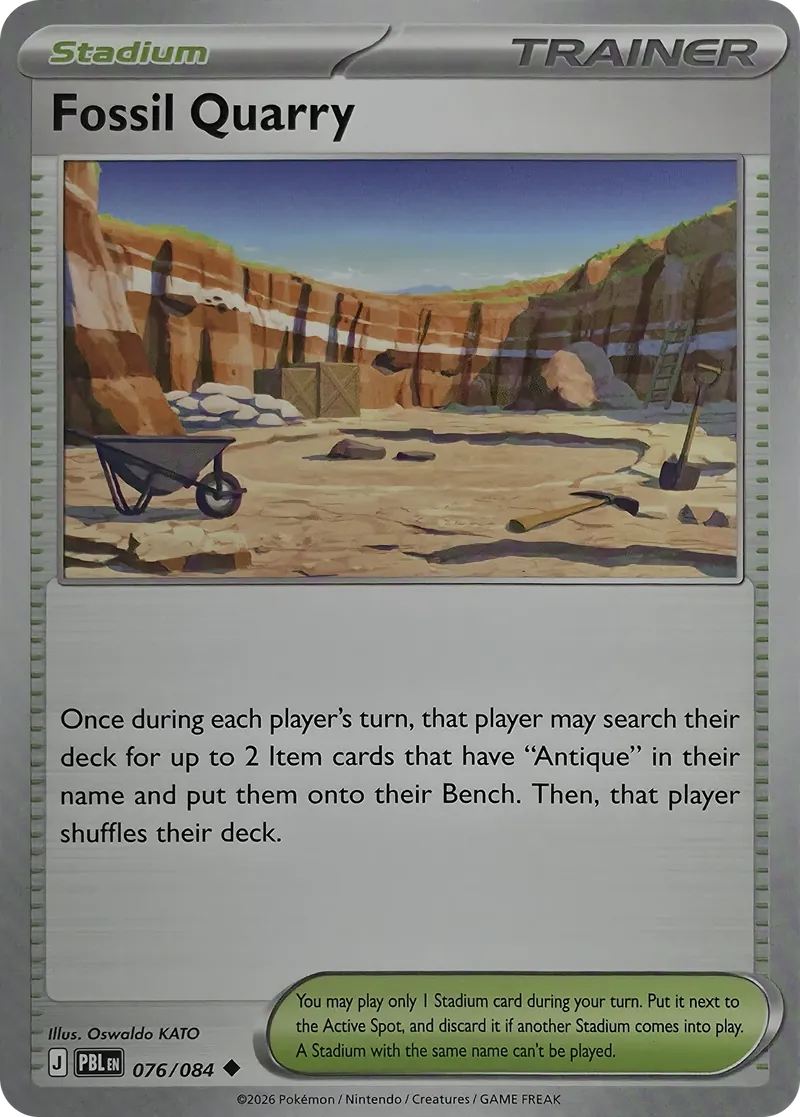 2026 Pokemon Pitch Black Fossil Quarry #076/084 Uncommon front