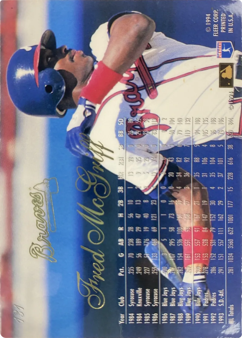 Fred McGriff #131, back