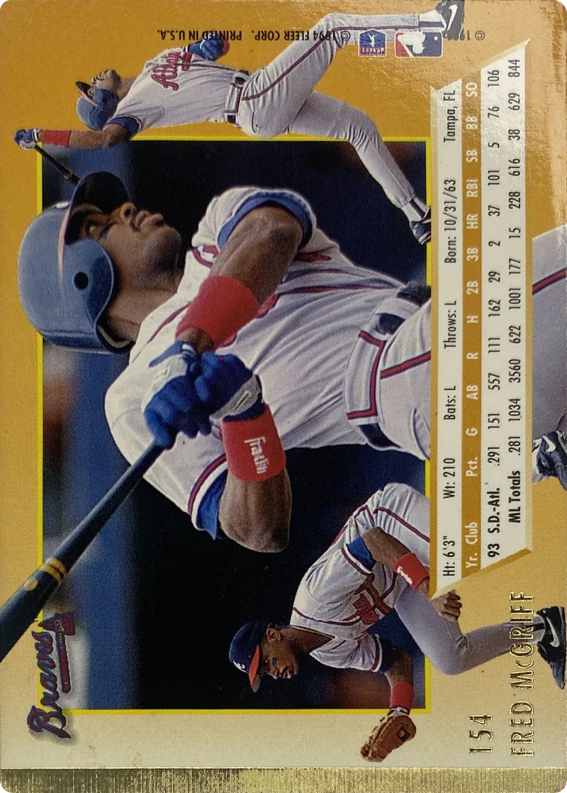 Fred McGriff #154, back