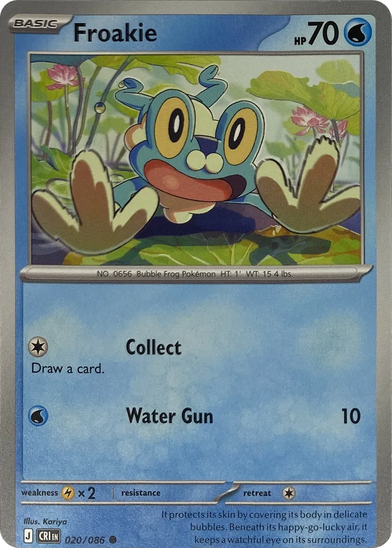 2026 Pokemon Chaos Rising Froakie #020/086 Common front