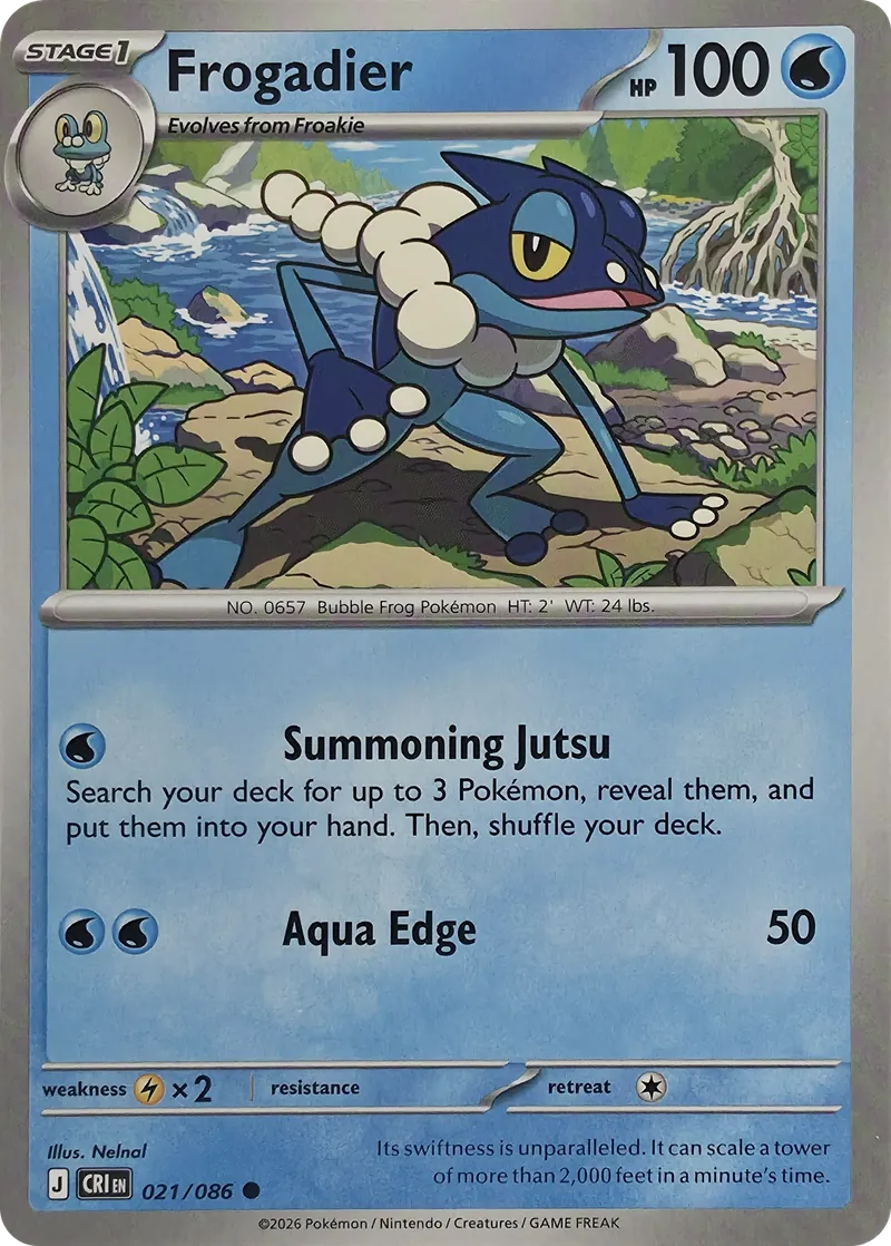 2026 Pokemon Chaos Rising Frogadier #021/086 Common front