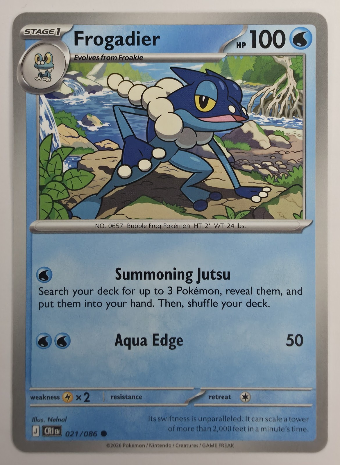 2026 Pokemon Chaos Rising Frogadier #021/086 Common front