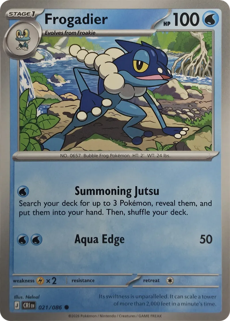 2026 Pokemon Chaos Rising Frogadier #021/086 Common front