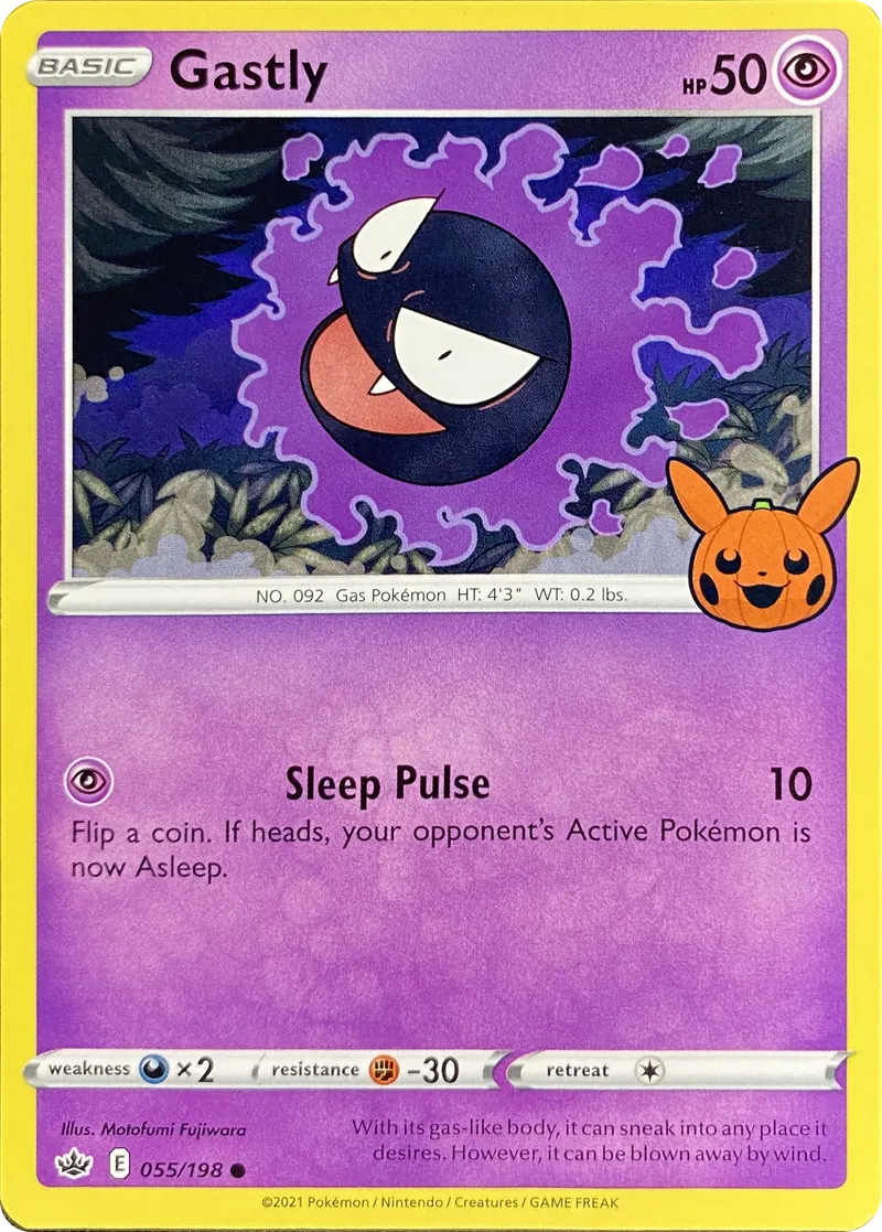 2022 Pokemon Trick or Trade BOOster Bundle Gastly #055/198 Promo front
