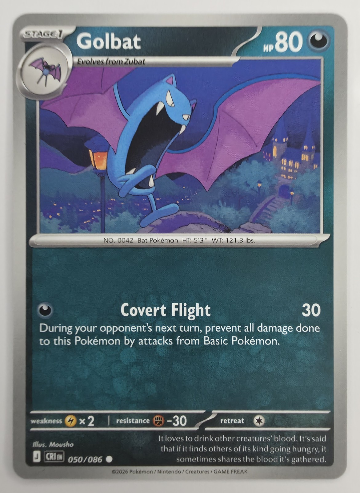 2026 Pokemon Chaos Rising Golbat #050/086 Common front