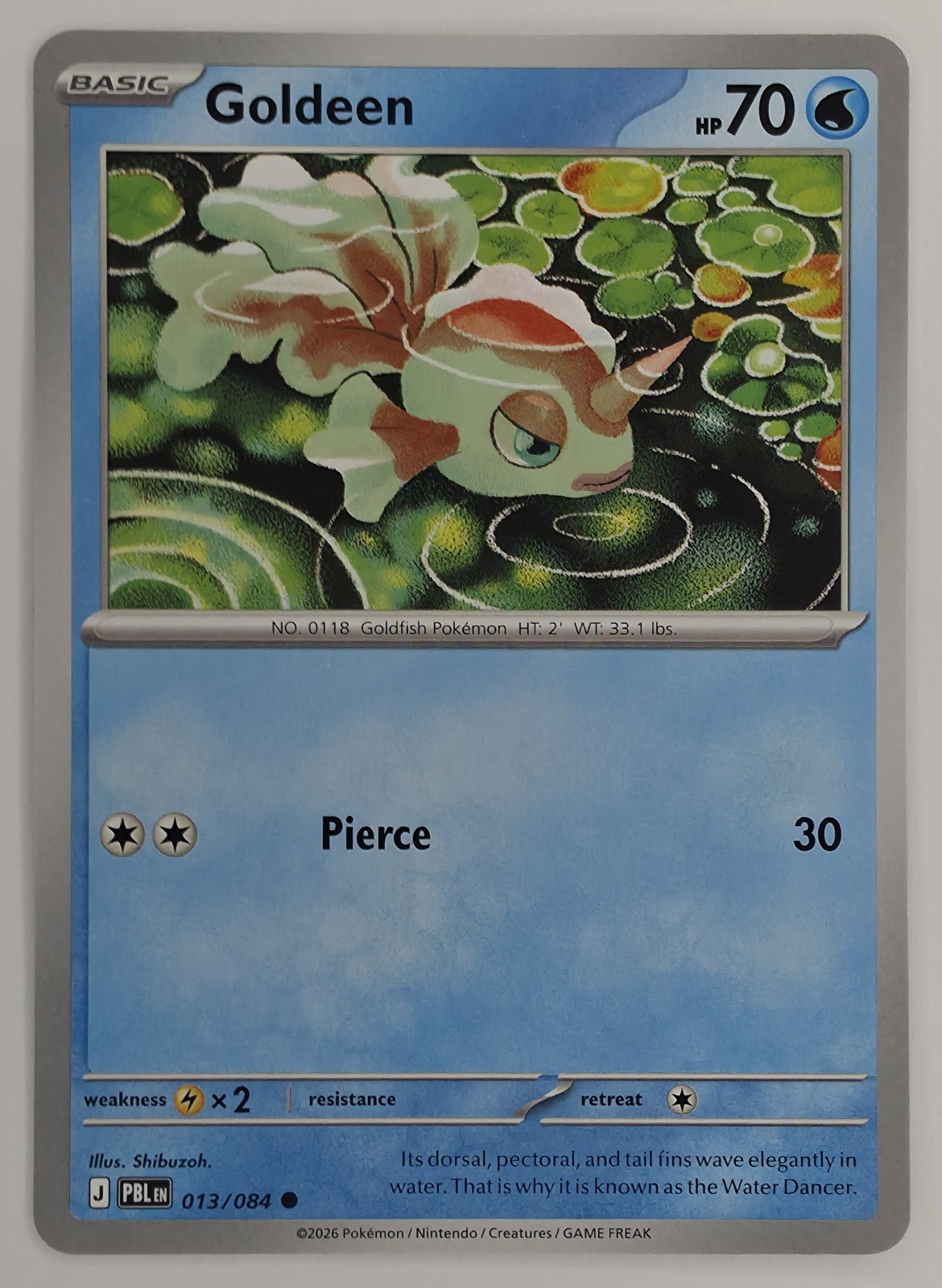 2026 Pokemon Pitch Black Goldeen #013/084 Common front