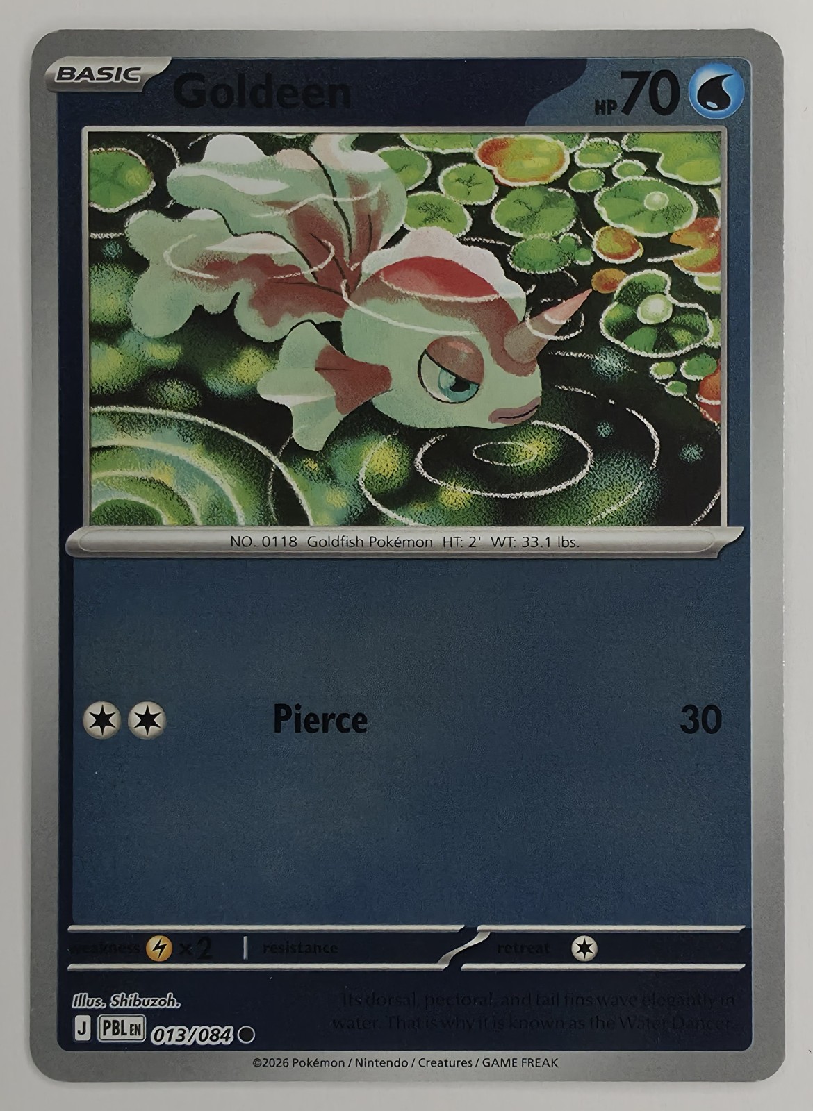2026 Pokemon Pitch Black Goldeen #013/084 Reverse Holo Common front