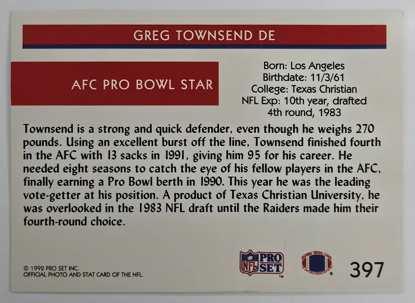 Greg Townsend back