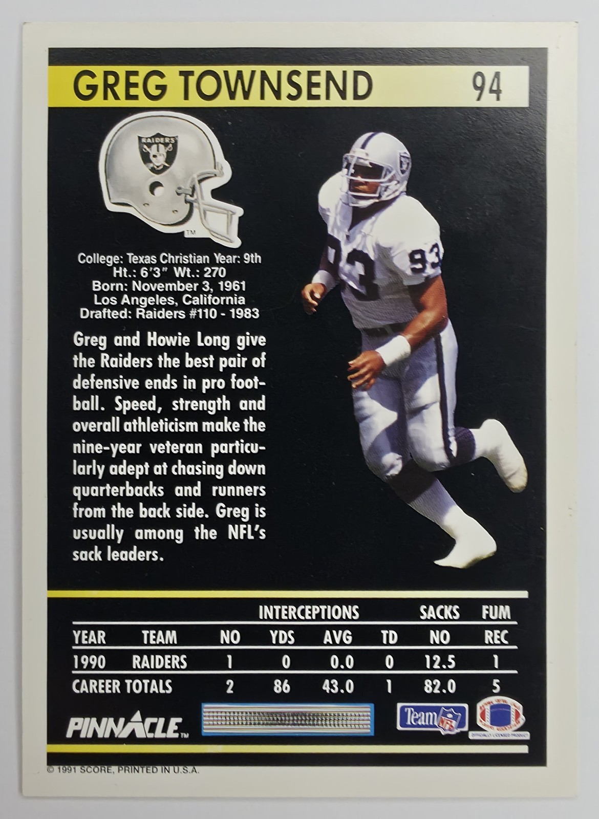 Greg Townsend back