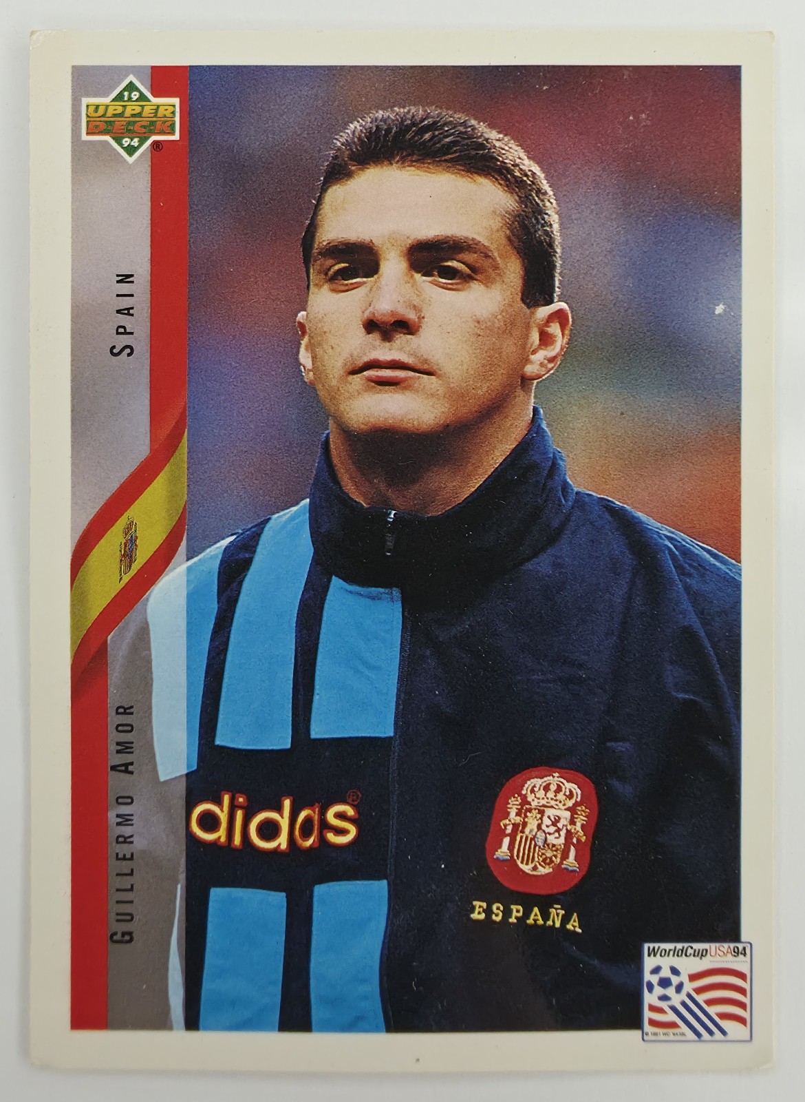 1994 Upper Deck World Cup English/Spanish Guillermo Amor #185 Spain front