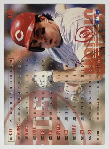 1995 Fleer Hal Morris #442 Cincinnati Reds back