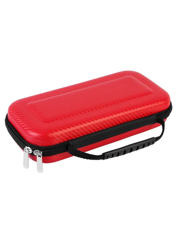 Red hard shell carry case for a handheld console, photo 1