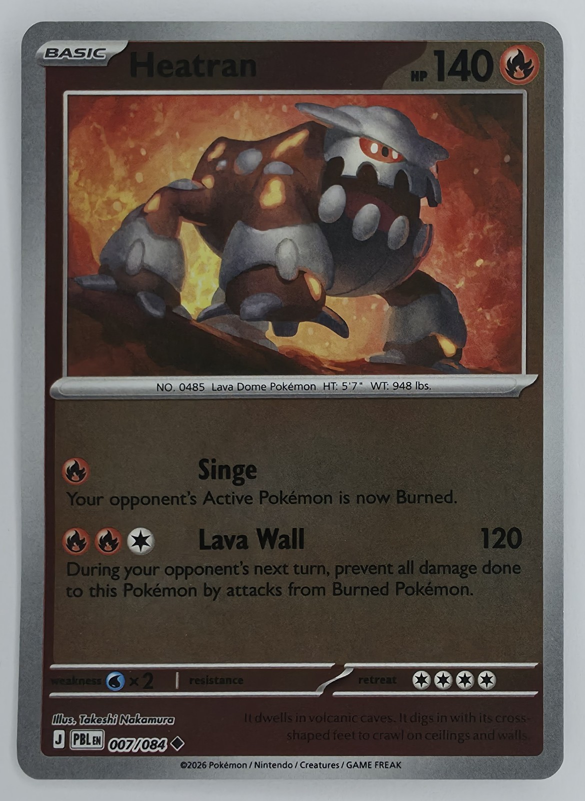 2026 Pokemon Pitch Black Heatran #007/084 Reverse Holo Uncommon front