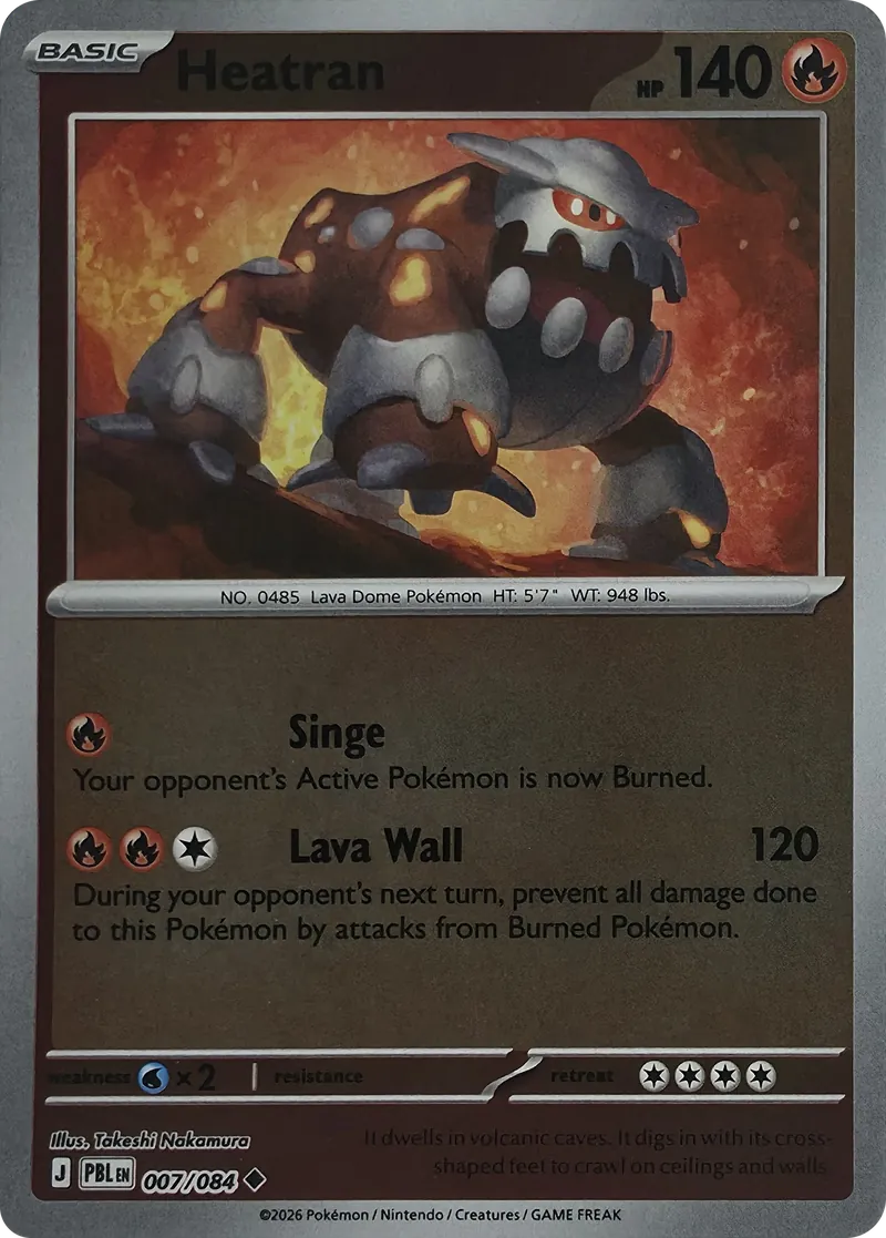 2026 Pokemon Pitch Black Heatran #007/084 Reverse Holo Uncommon front