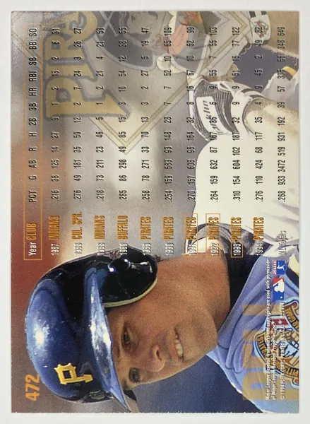 1995 Fleer Jay Bell #472 Pittsburgh Pirates back