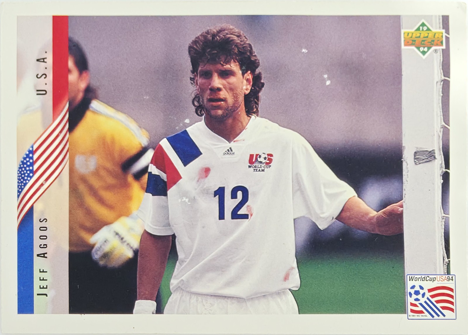 1994 Upper Deck World Cup English/Spanish Jeff Agoos #18 USA front