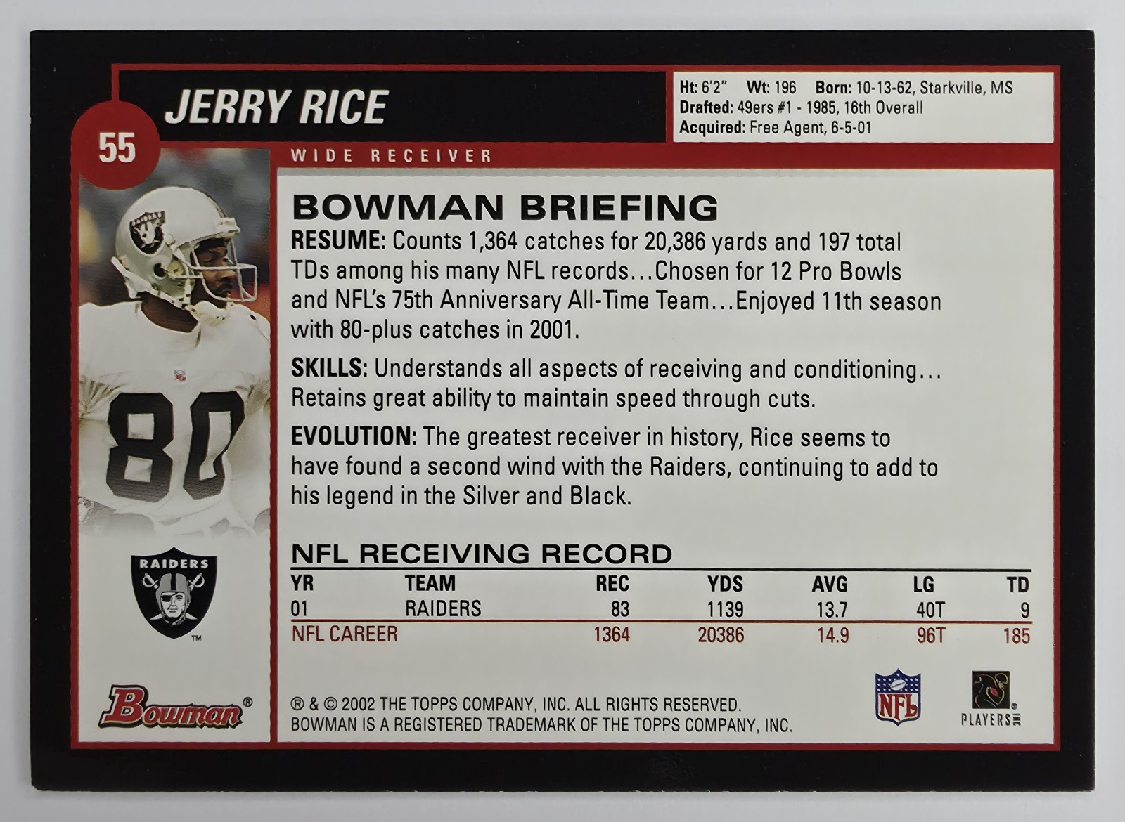 Jerry Rice back
