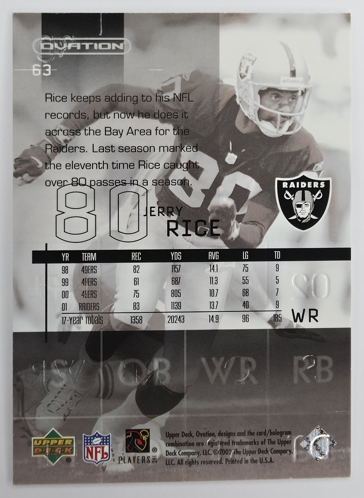 Jerry Rice back
