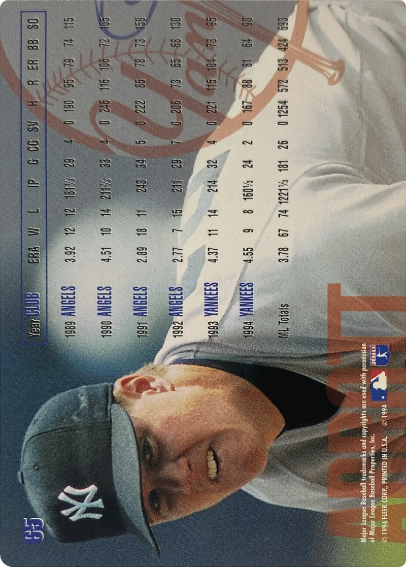 Jim Abbott #65, back
