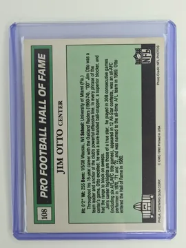 Jim Otto Signed #108 in protective case, back