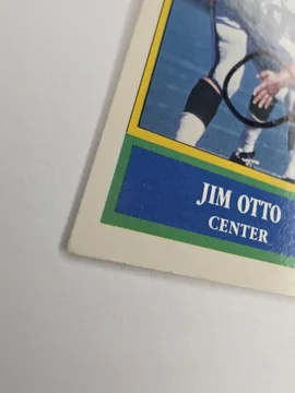 Jim Otto Signed #108 front corner, bottom left