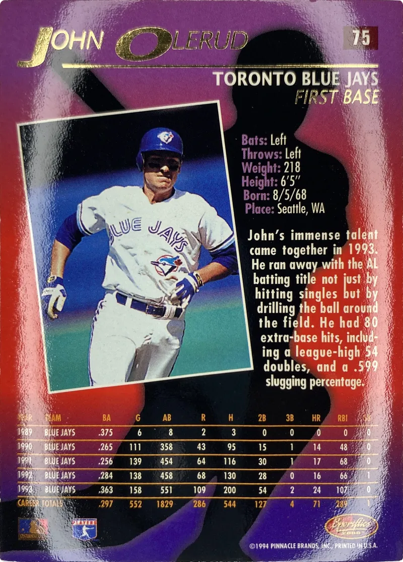 John Olerud #75, back