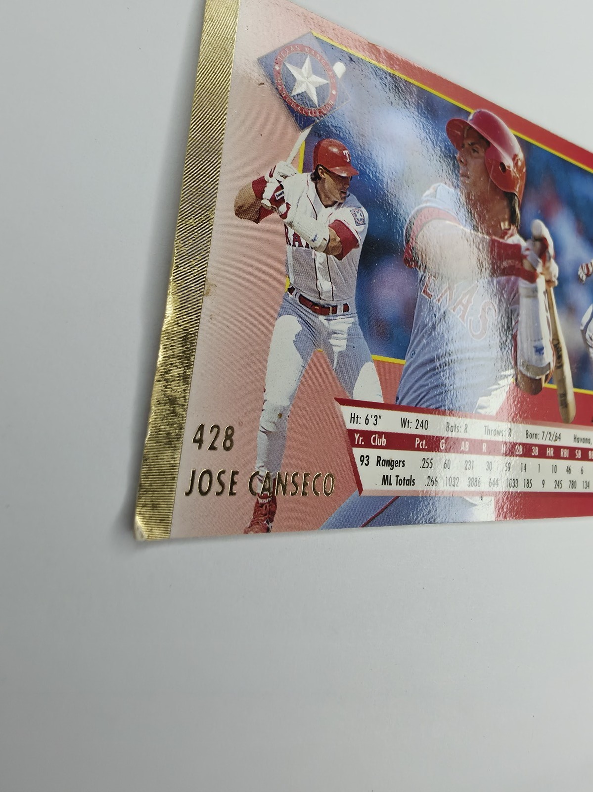 1994 Fleer Ultra Jose Canseco #428 Texas Rangers photo 4