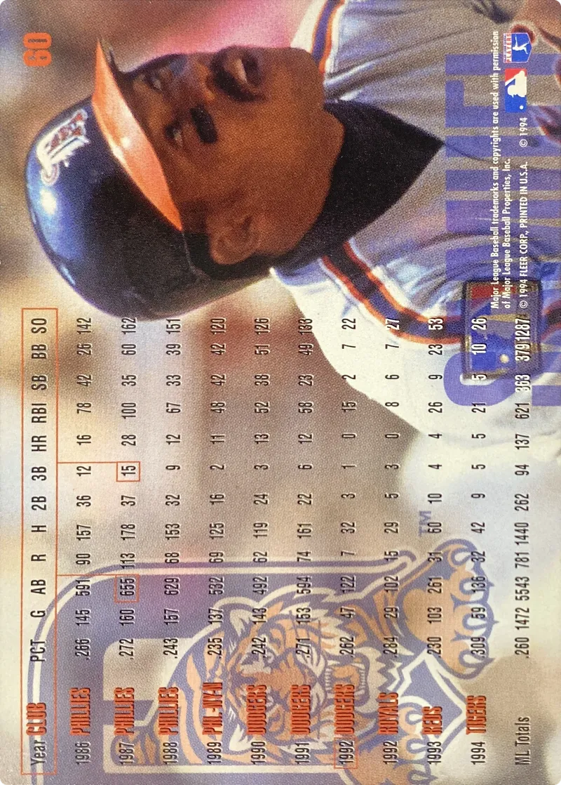 Juan Samuel #60, back