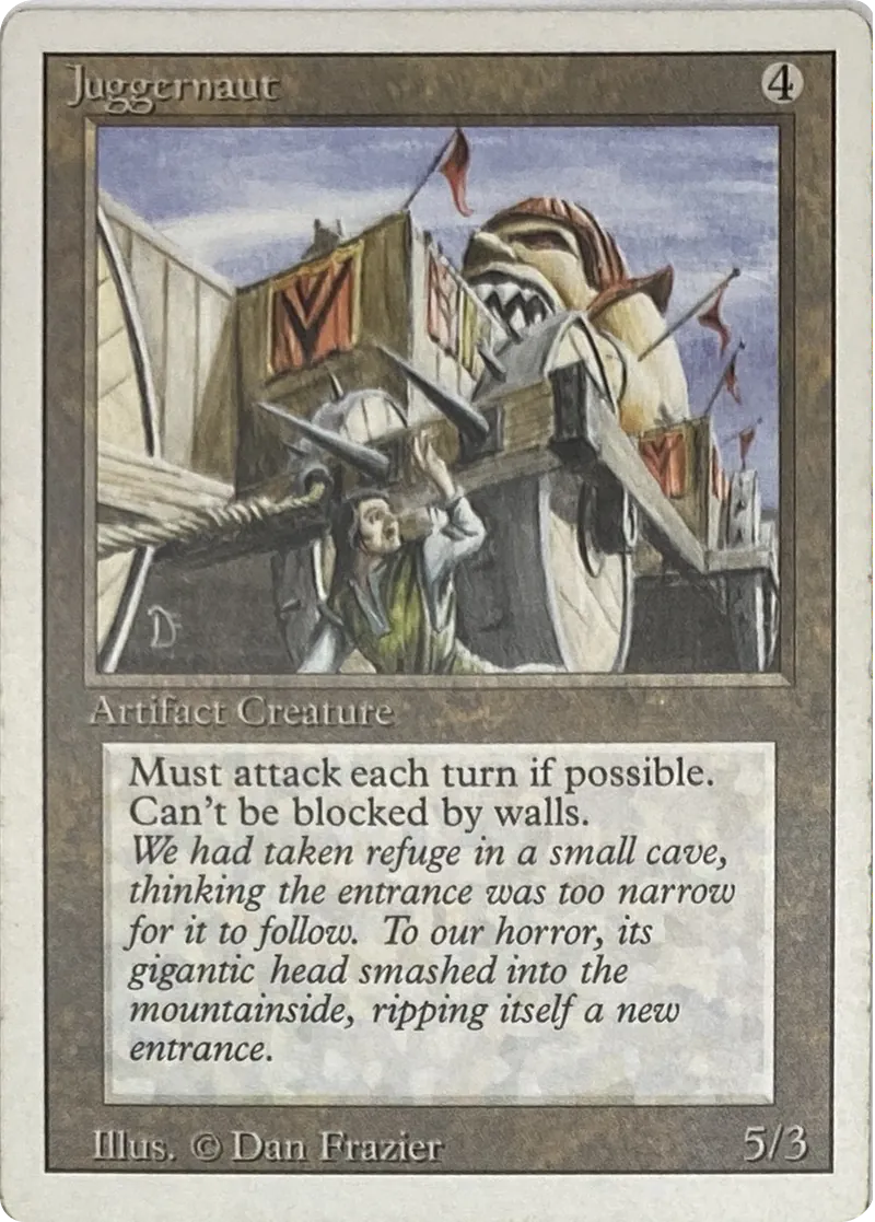 1994 Magic: The Gathering Revised Edition Juggernaut Uncommon front
