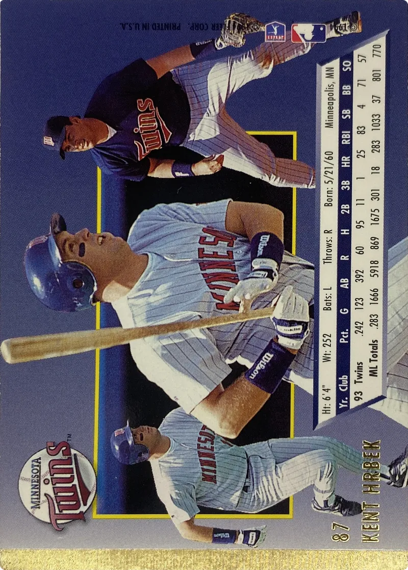 Kent Hrbek #87, back